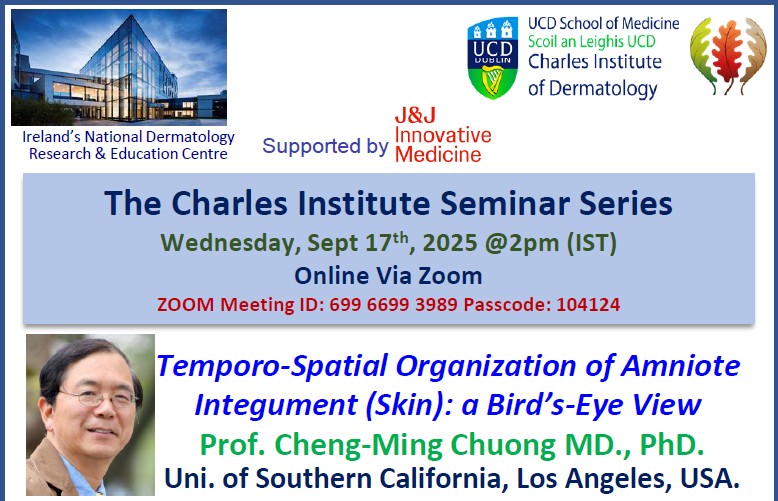 Charles Institute Seminar Series 2025-26: \'\'Temporo-Spatial Organization of Amniote Integument (Skin): a Bird&rsquo;s-Eye View\'\' by Guest Speaker Prof. Cheng-Ming Chuong MD., PhD.